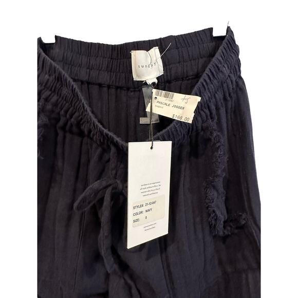 Sundays Pascale Cotton Navy Blue Jogger Pockets Size 0 - Picture 5 of 7